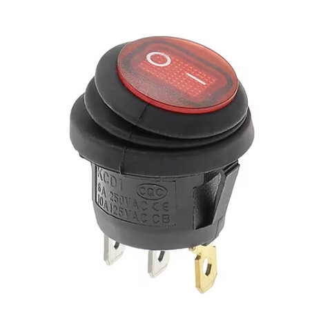 KCD1- Waterdichte ronde tuimelschakelaar 25 mm SPST 250V