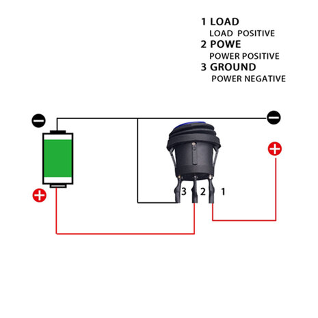 KCD1- Waterdichte ronde tuimelschakelaar 25 mm SPST 250V