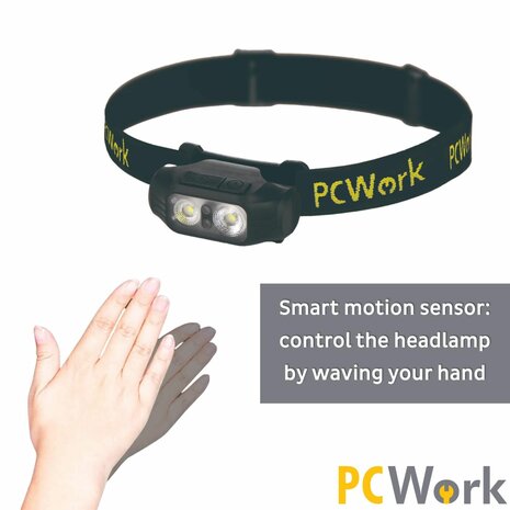 PCW12A LED Hoofdlamp Hybride Oplaadbaar 200 Lumen USB C IPX5