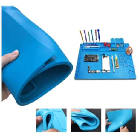 Siliconen Soldeermat 300 x 450 mm met Magnetische Vakken