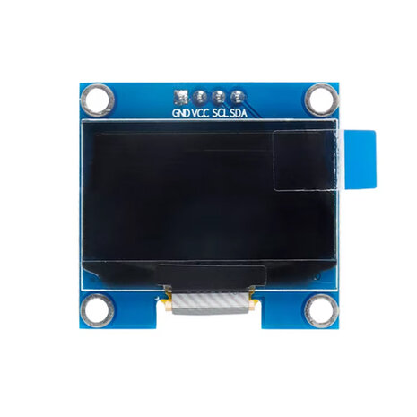 OLED 1.3 inch I2C display 128x64 4 pin wit op zwart voor Arduino en microcontrollers