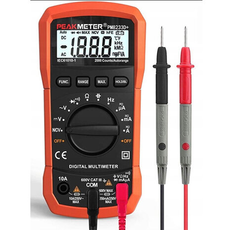 Elektrische draagbare automatische digitale multimeter met hoge precisie, multifunctioneel PEAKMETER PM8233D+