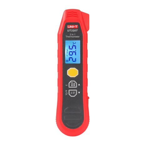 UNI-T UT320T 2-in-1 Thermometer &ndash; Infrarood & Probe &ndash; -40&deg;C tot 300&deg;C