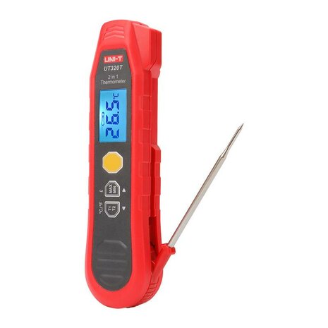 UNI-T UT320T 2-in-1 Thermometer &ndash; Infrarood & Probe &ndash; -40&deg;C tot 300&deg;C