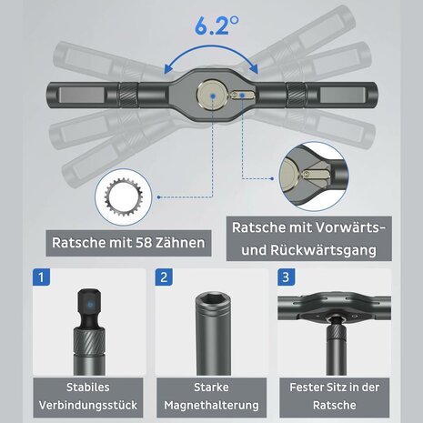 PCWork PCW08K Precision Ratchet Set 42-in-1 Magnetic Screwdriver Kit