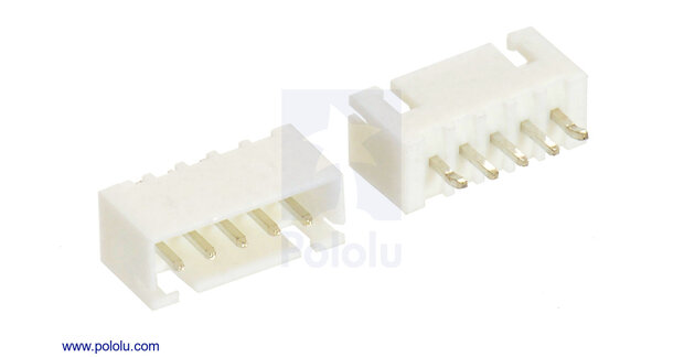 Pololu 2720 2.5 mm JST XH-Style Shrouded Male connector: 5-Pin, Straight (2-Pack)