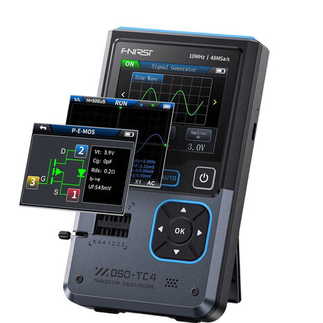 FNIRSI DSO-TC4 3-in-1 Digitale Oscilloscoop, Transistortester en Signaalgenerator