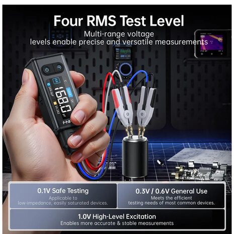 FNIRSI LCR-ST2 Plus 100K LCR ESR Meter 2-in-1 Digital Tweezers Bridge
