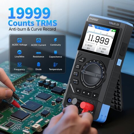 FNIRSI DST-210 Handheld 3-in-1 Multimeter Oscilloscoop en Signaalgenerator