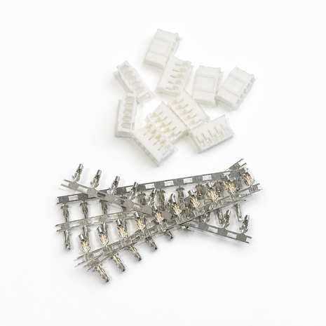 PH2.0 5-polige Female Connector Set 10 stuks met 50 Krimpcontacten