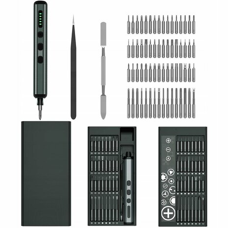 68-in-1 Elektrische Precisieschroevendraaierset met 64 Bits en Accessoires