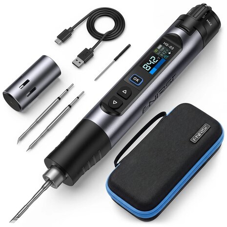 FNIRSI HS-03 Draadloze Soldeerbout met 18650 Accu en USB-C