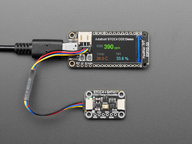 Adafruit-6478  STCC4 + SHT41 CO₂-, Temperatuur- en Luchtvochtigheidssensor &ndash; STEMMA QT / Qwiic