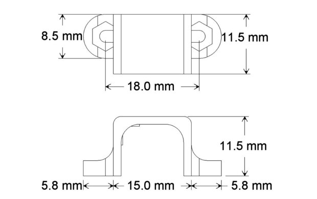 Micro Metal Gearmotor Bracket Pair - Black  Pololu 989