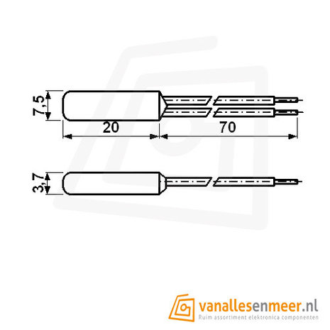 Thermostaat KSD9700  45gr tot 150gr Normal close