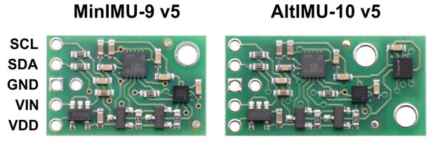 MinIMU-9 v5 Gyro, Accelerometer, and Compass (LSM6DS33 and LIS3MDL Carrier)  Pololu 2738