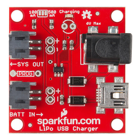 USB LiPoly Charger - Single Cell  Sparkfun 12711
