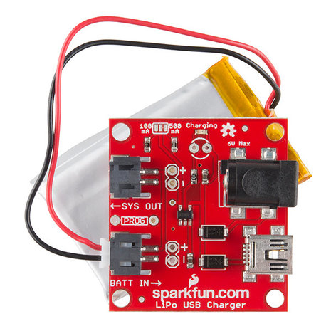 USB LiPoly Charger - Single Cell  Sparkfun 12711