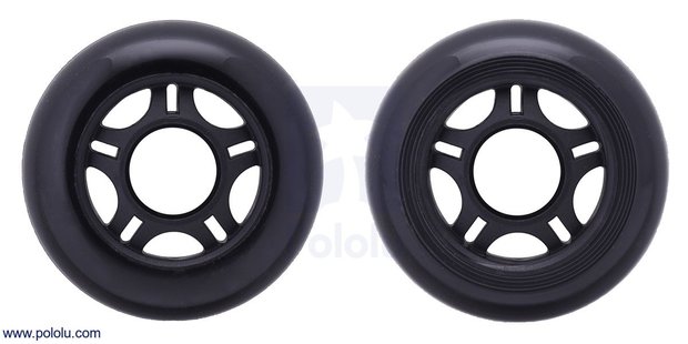 Scooter/Skate Wheel 70×25mm - Black   Pololu 3272