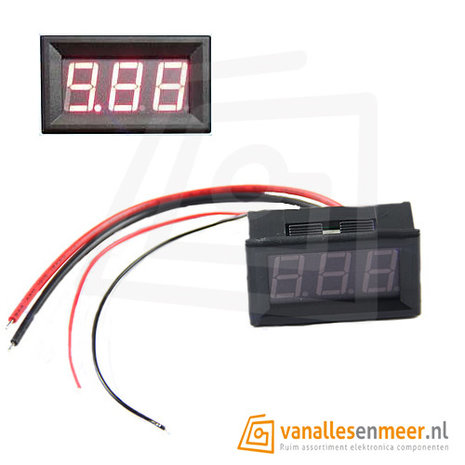 Amp voltmeter met display 0-10Amp Rood