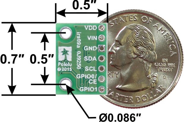 VL6180X Time-of-Flight Distance Sensor with Voltage Regulator  Pololu 2489