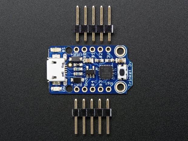 Trinket - Mini Microcontroller - 3.3V Logic - MicroUSB  Adafruit 1500