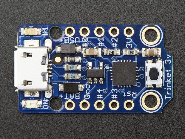 Trinket - Mini Microcontroller - 3.3V Logic - MicroUSB  Adafruit 1500