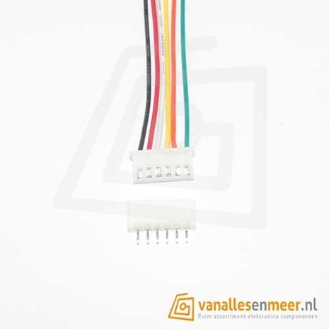 XH2.54 6pin set recht met kabel 15cm