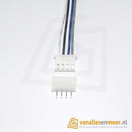 XH2.54 4pin set recht met kabel 15cm