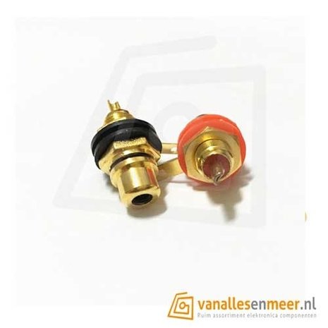 Tulp Chassis RCA Female Sockets Connectors set van 2 