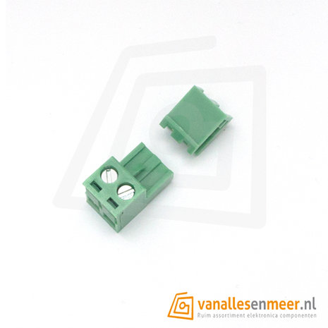 Schroef terminal 2pin 2-delig haaks KF2EDG 5.08