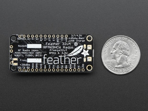 Feather 32u4 with RFM69HCW Packet Radio - 433MHz Adafruit 3077