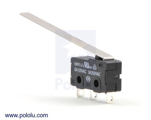 Snap-Action Switch with 50mm Lever: 3-Pin, SPDT, 5A Pololu 1403