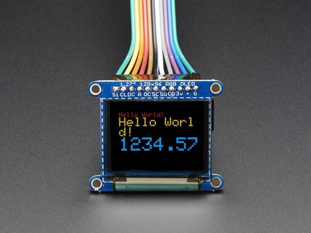 OLED Breakout Board - 16-bit kleuren 1,27 "w / microSD-houder  Adafruit 1673