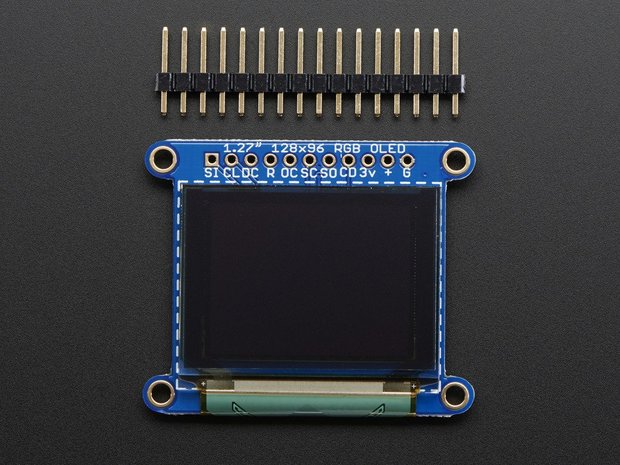 OLED Breakout Board - 16-bit kleuren 1,27 "w / microSD-houder  Adafruit 1673