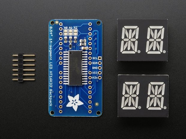 Quad Alphanumeric Display - Blue 0.54" Digits w/ I2C Backpack Adafruit 1912