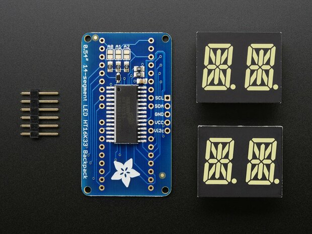 Quad Alphanumeric Display - White 0.54" Digits w/ I2C Backpack Adafruit 2157