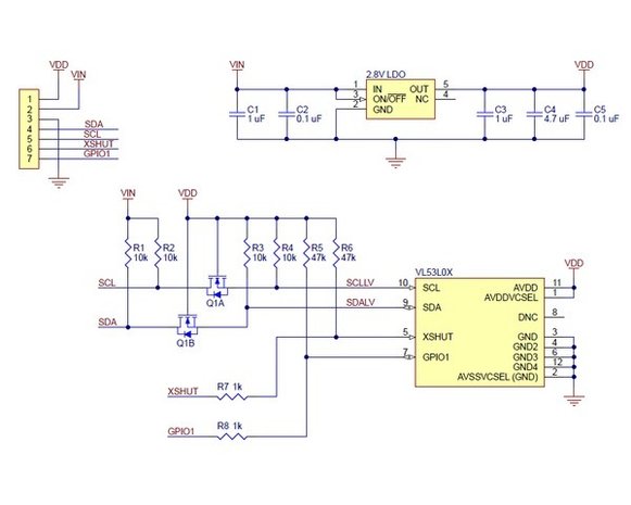 VL53L0X Time-of-Flight Distance Sensor Carrier with Voltage Regulator, 200cm Max Pololu 2490