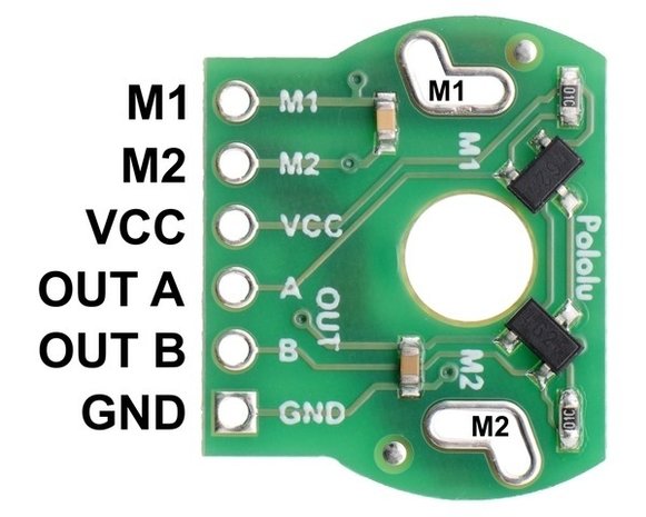 Magnetic Encoder Pair Kit for Mini Plastic Gearmotors, 12 CPR, 2.7-18V  Pololu 1523