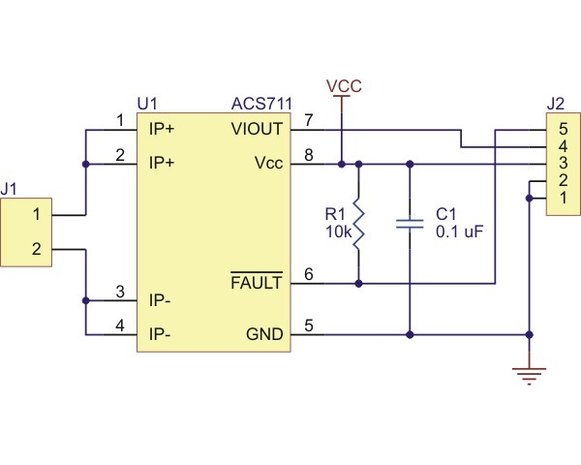 ACS709 Current Sensor Carrier -75A to +75A Pololu 2453