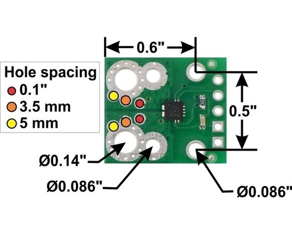 ACS709 Current Sensor Carrier -75A to +75A Pololu 2453