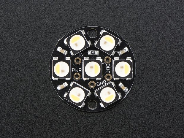 NeoPixel Jewel - 7 x 5050 RGBW LED w/ Integrated Drivers - Warm White - ~3000K  Adafruit 2858