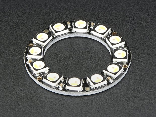 NeoPixel Ring - 12 x 5050 RGBW LEDs w/ Integrated Drivers - Natural White - ~4500K Adafruit 2852