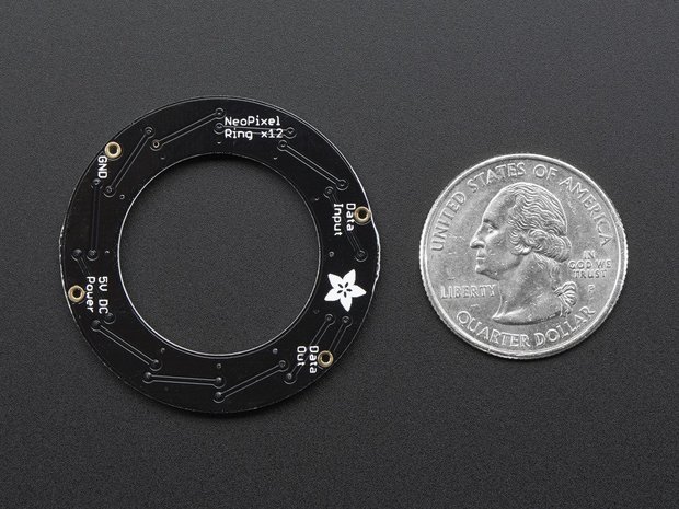  NeoPixel Ring - 12 x 5050 RGBW LEDs w/ Integrated Drivers - Cool White - ~6000K Adafruit 2853