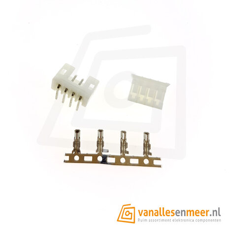 JST PH-2.0  4 pin  connector set haaks