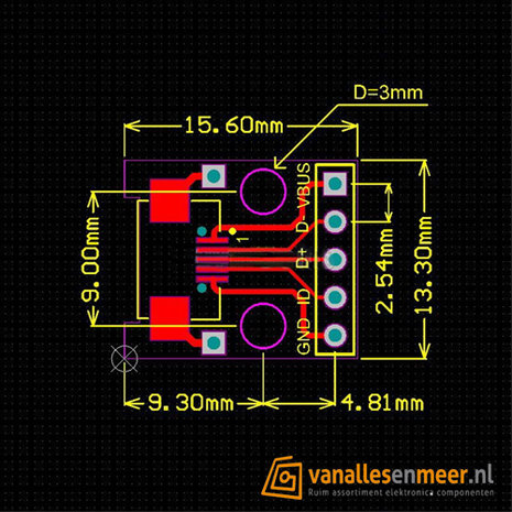 micro usb naar dip adapter 5pin