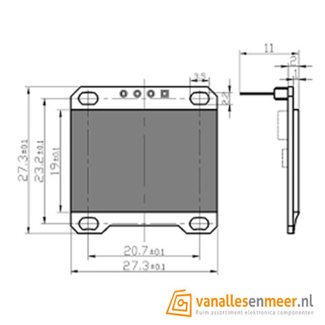 SSD1306 White 0.96″ 128×64 OLED Display – I2C Interface