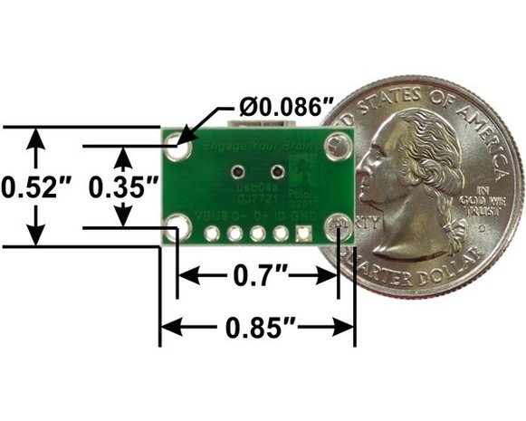 USB Mini-B Connector Breakout Board Pololu 2593