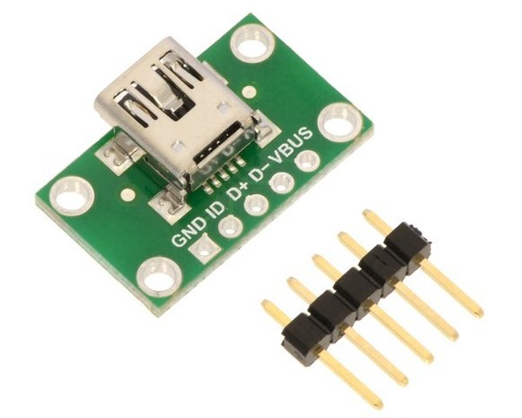 USB Mini-B Connector Breakout Board Pololu 2593