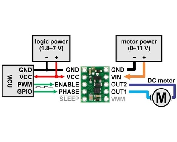 DRV8838 Single Brushed DC Motor Driver Carrier Pololu 2990